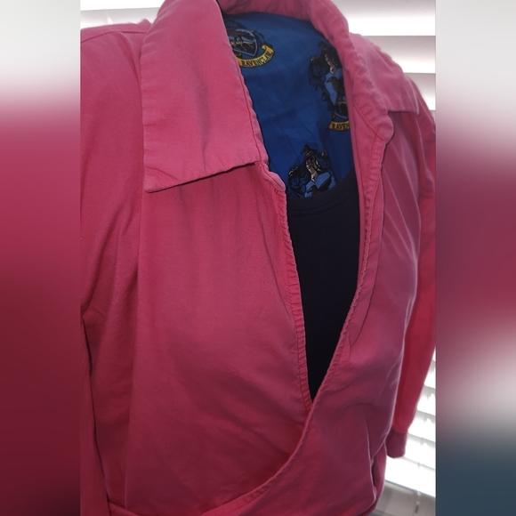 Anthropologie Hot Pink Large Cropped Wrap Blouse - Picture 3 of 7